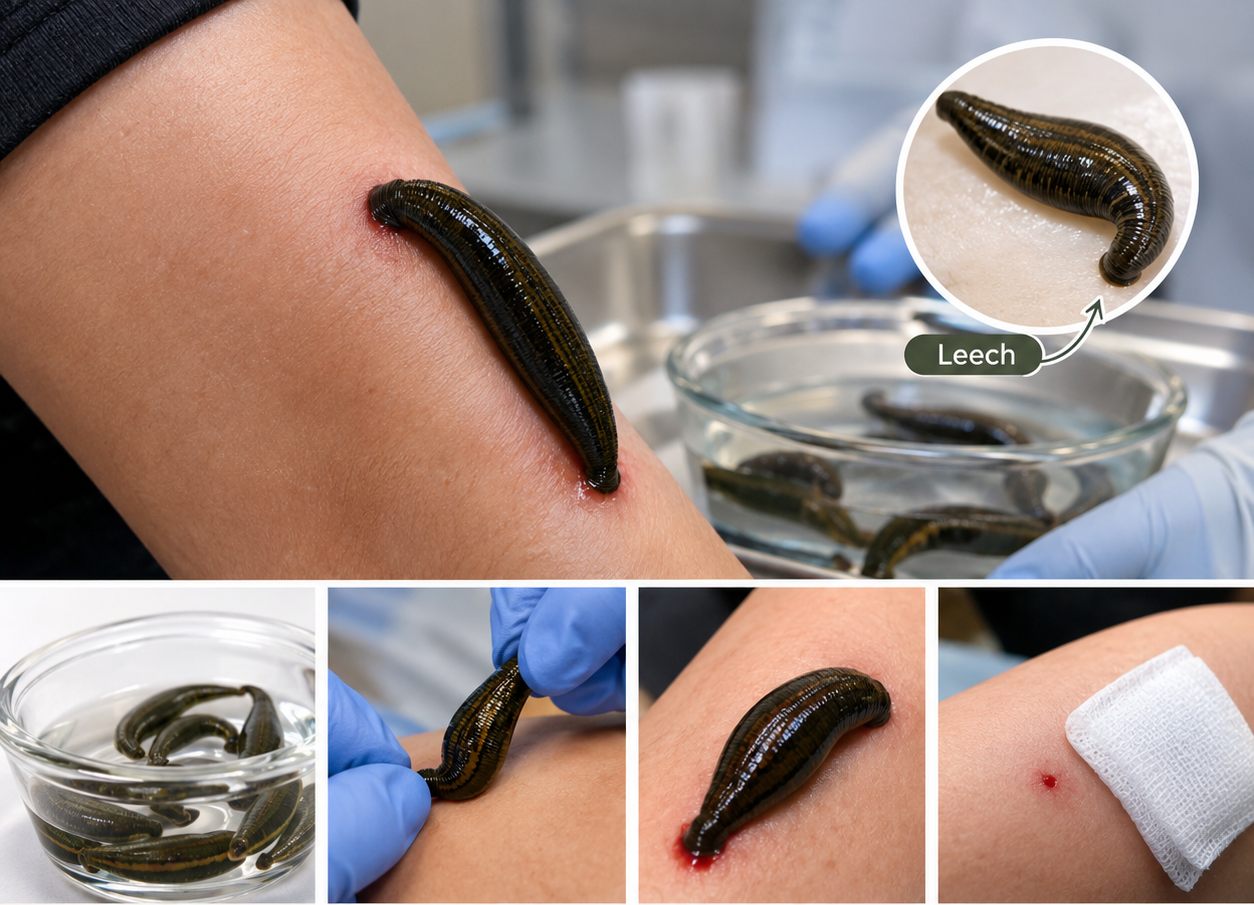 Traditional Ayurvedic leech therapy